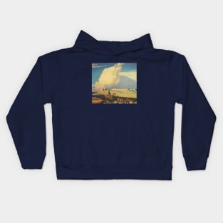 Open Range by Maynard Dixon Kids Hoodie